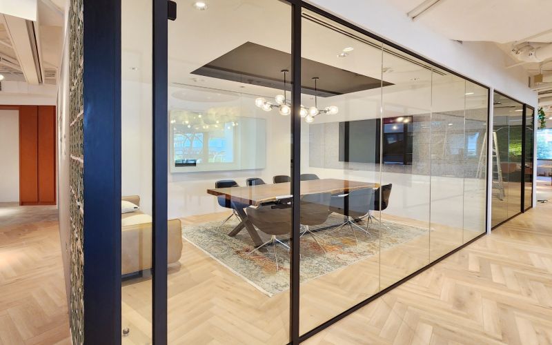 Single Glazed Glass Partitioning with Frames