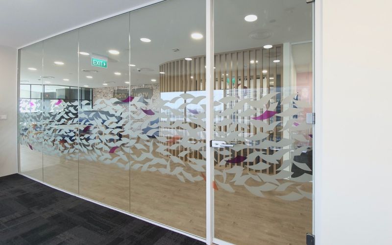 Showcasing Unique Decal on Glass Partitions - Conference Room