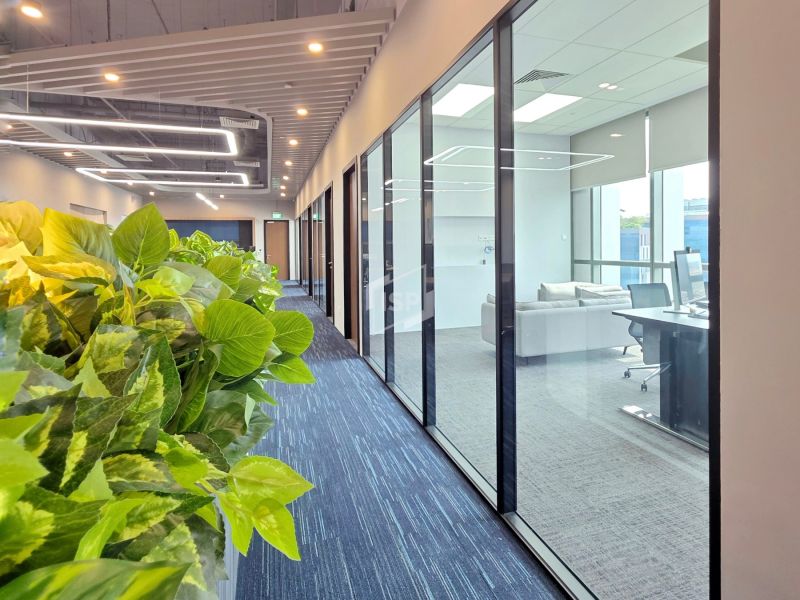 COMO Glazed Partition with Vertical Frames