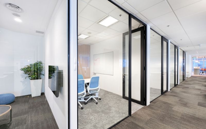 Office Glass Partition with SOLO Glass Framed Door