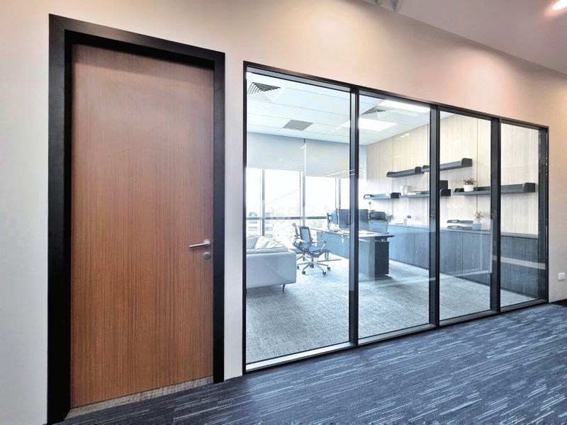 Doubled Glazed Partition with Vertical Frames