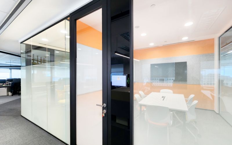 Single Glazed Glass Partitioning in an office environment