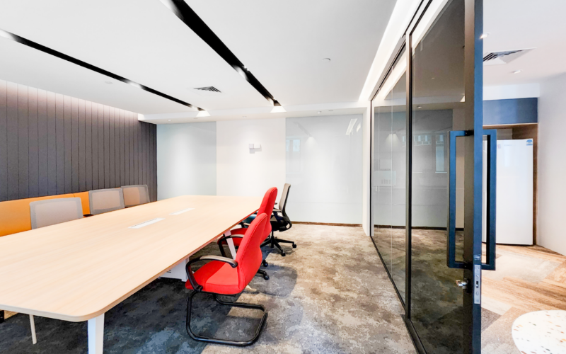 Maximize Office Privacy with Tinted Glass Sliding Door System