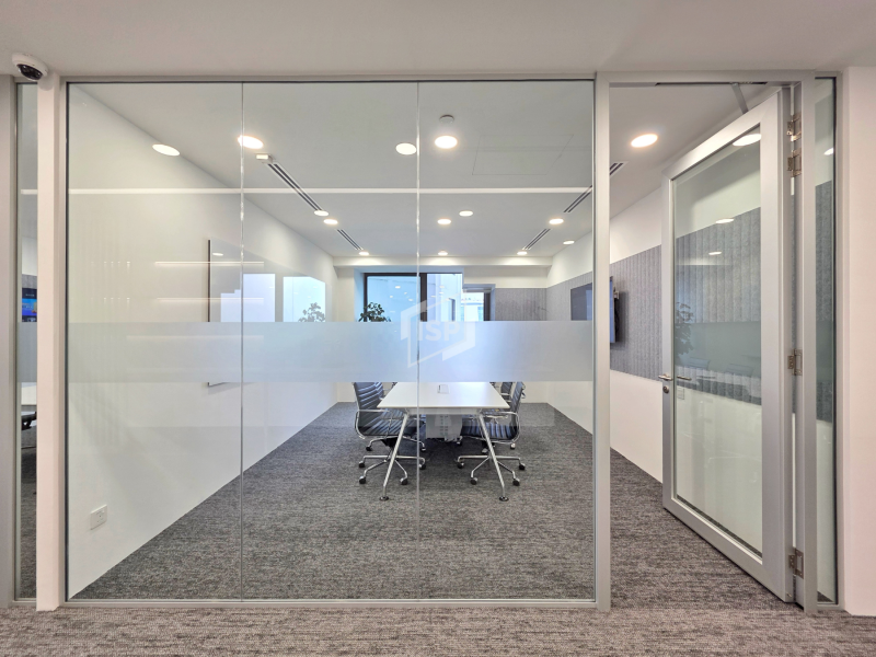 SOLO Framed Door with Silver Aluminium Frame