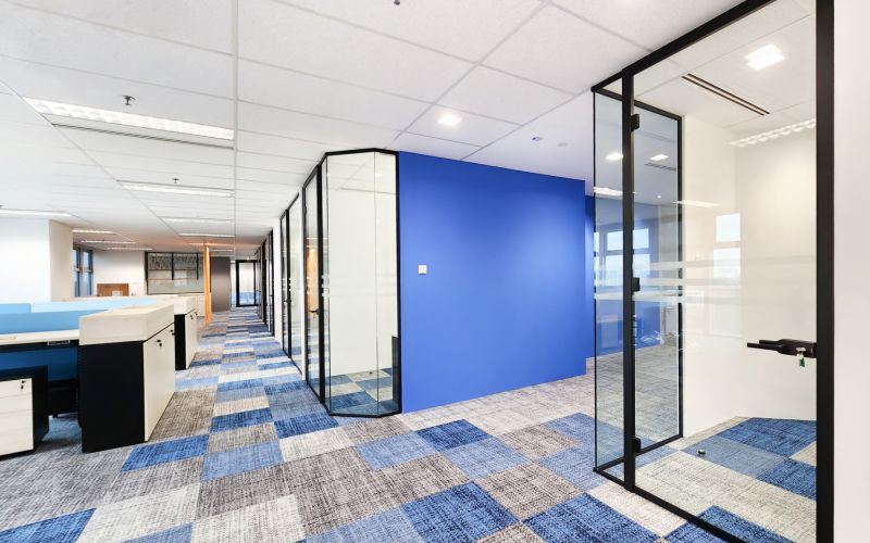 Single Glazed Glass Partitioning in an office environment