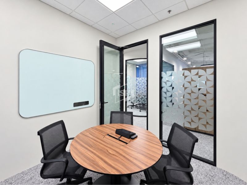 Compact Meeting Room with Framed Glass Door