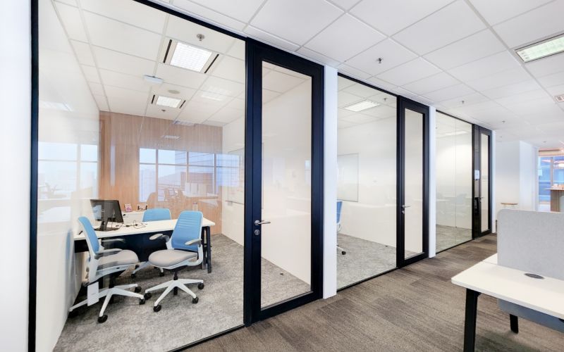 Office Glass Partition with SOLO Glass Framed Door