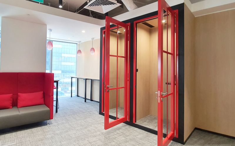Create Office Phone Booths with Acoustic Glass Doors