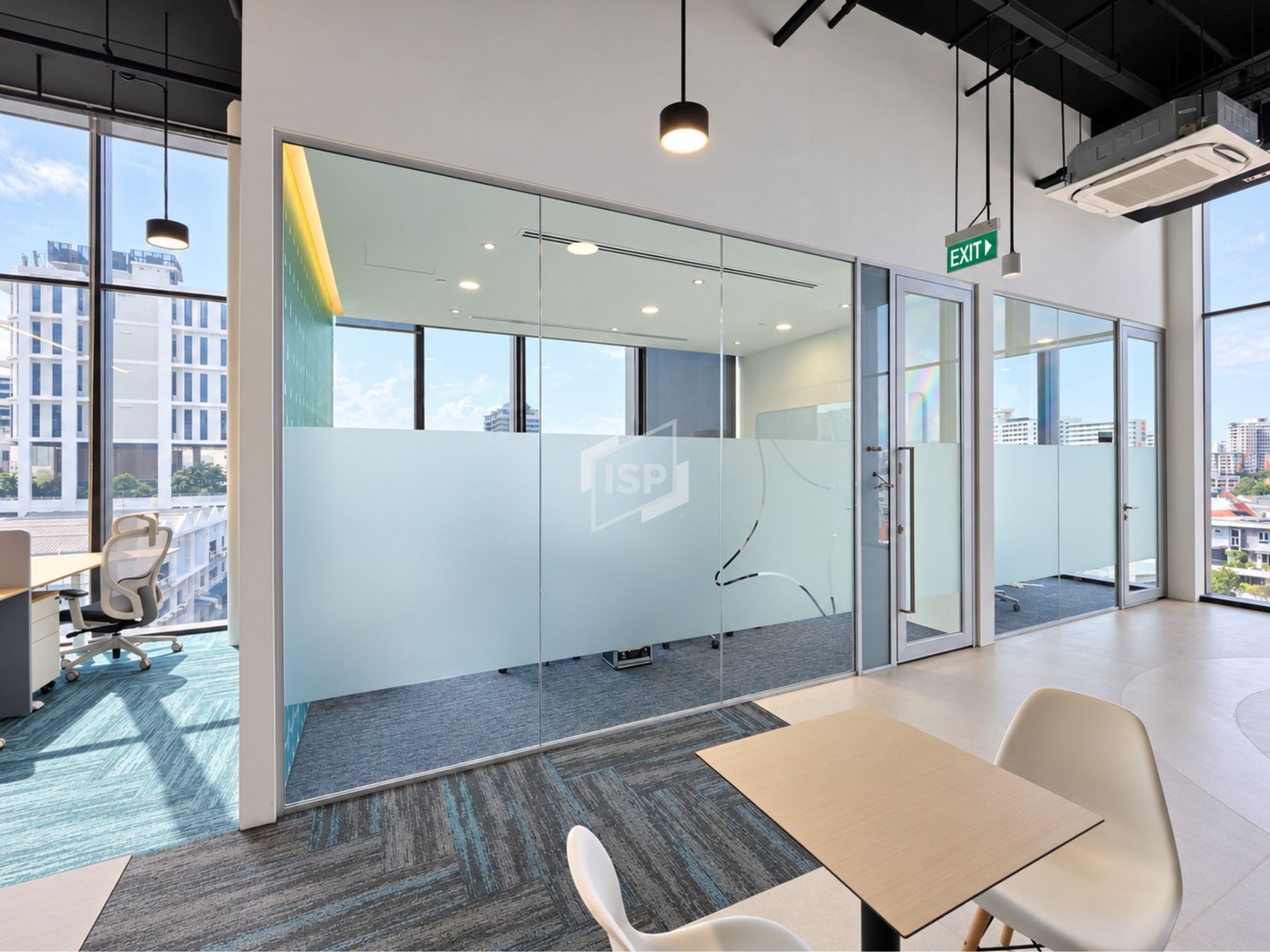 Office Meeting Room Glass Partitions with Privacy Film | ISP