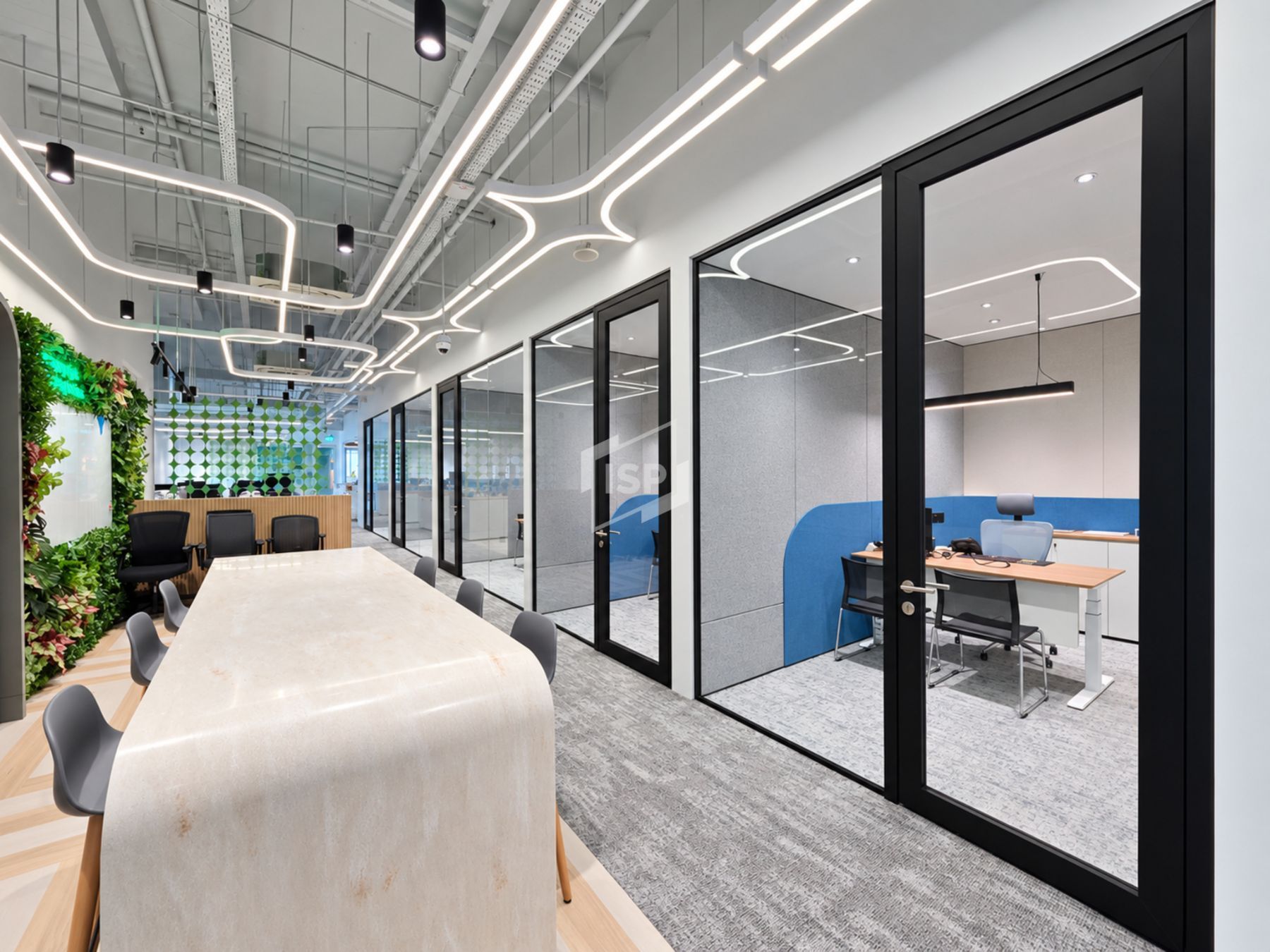 Black Framed Glass Partitions for Individual Offices | ISP