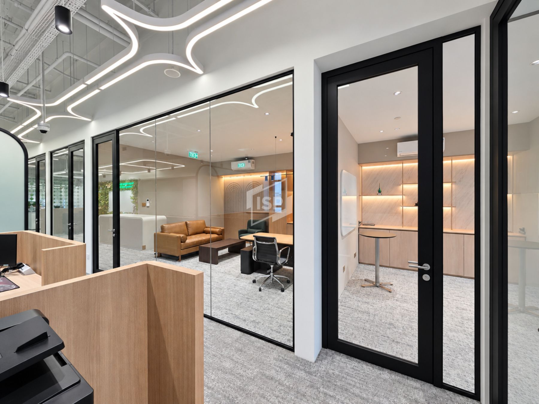 Office Glass Partitions with Matching Black Framed Doors | ISP