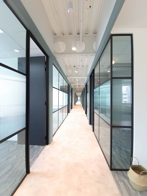 ISP - Coworking Space Corridor with Glass Partition Wall
