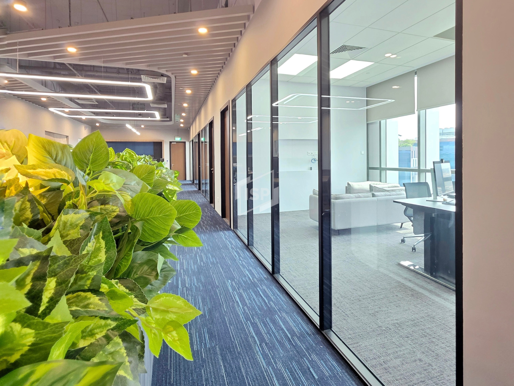 COMO Glazed Partition with Vertical Frames