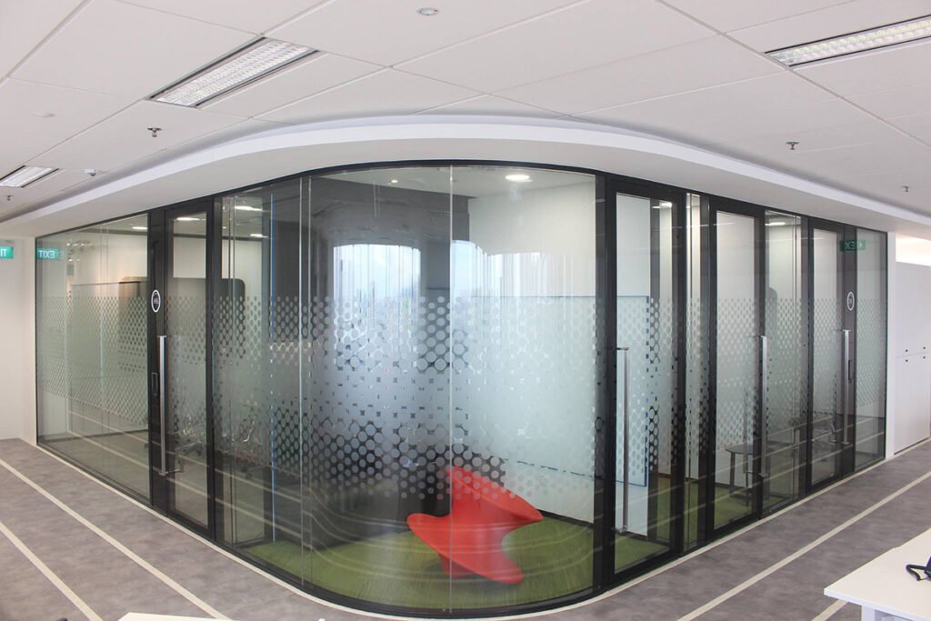 Curved Glass Partition