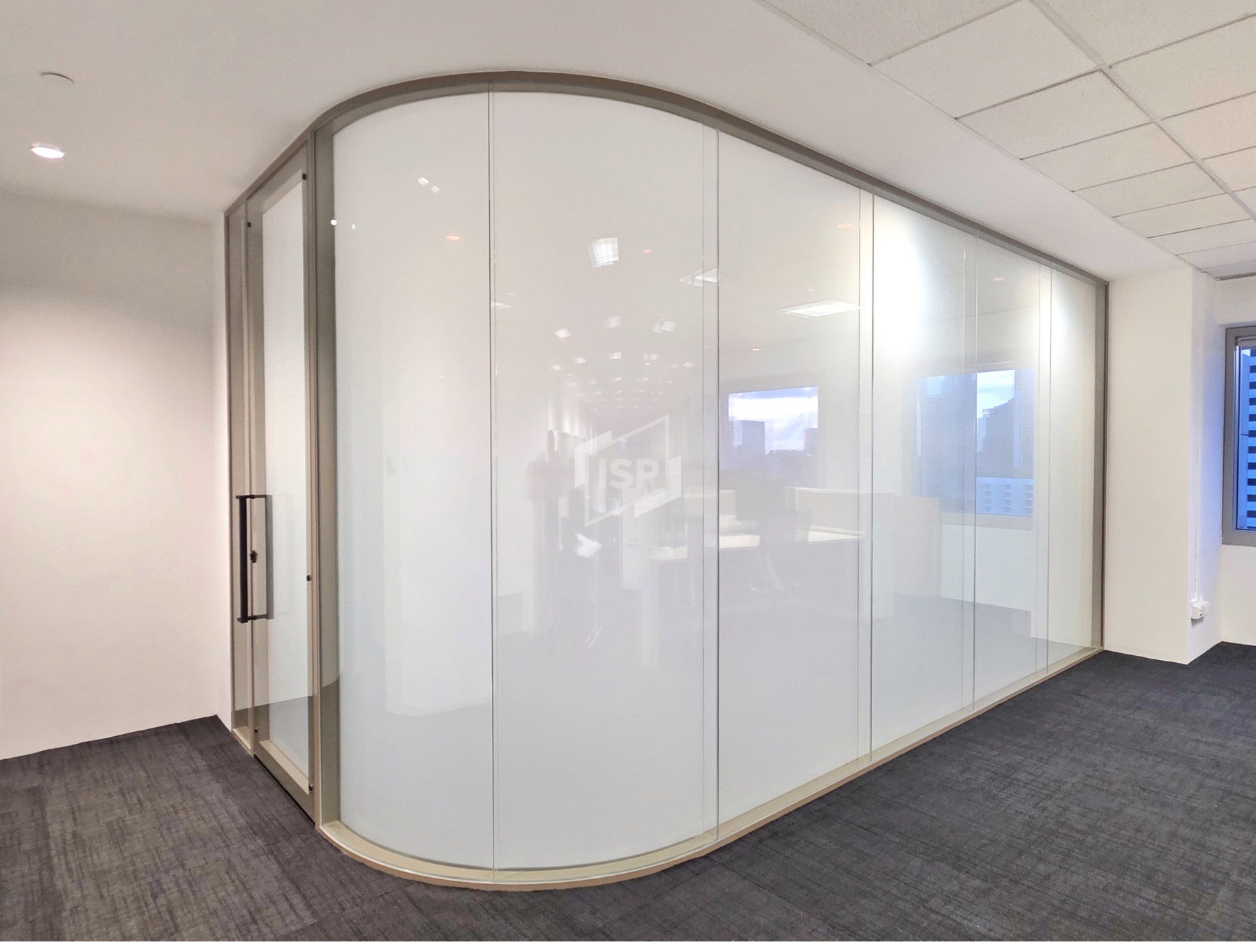 Double Glazed Glass Office Panel with Curve Glass Design