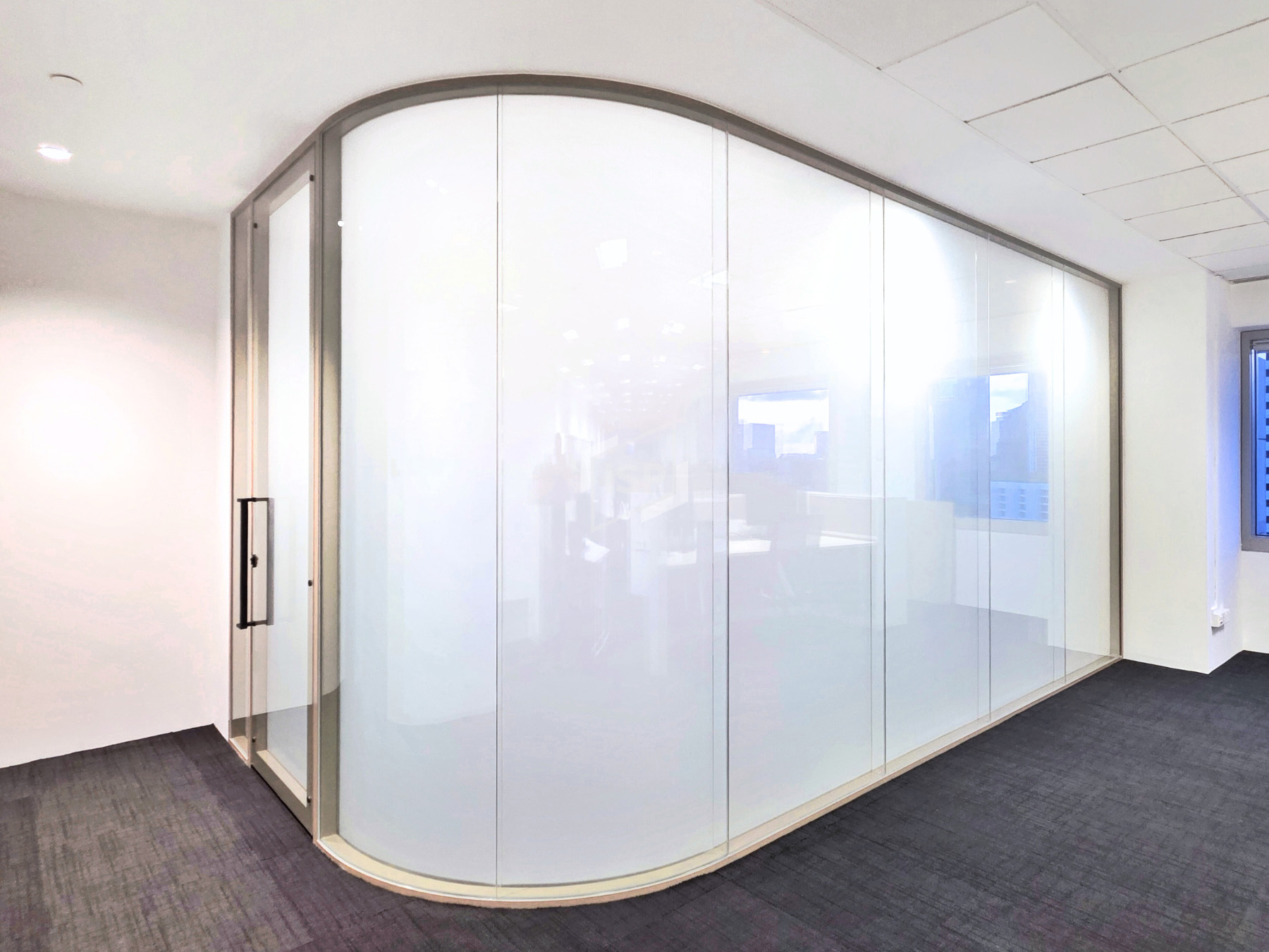 Double Glazed Glass Office Panel with Curve Glass Design