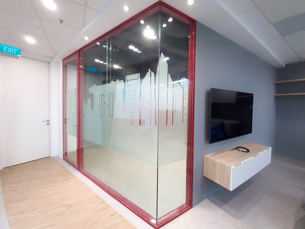 Glass Partition Frame in Customised Colour