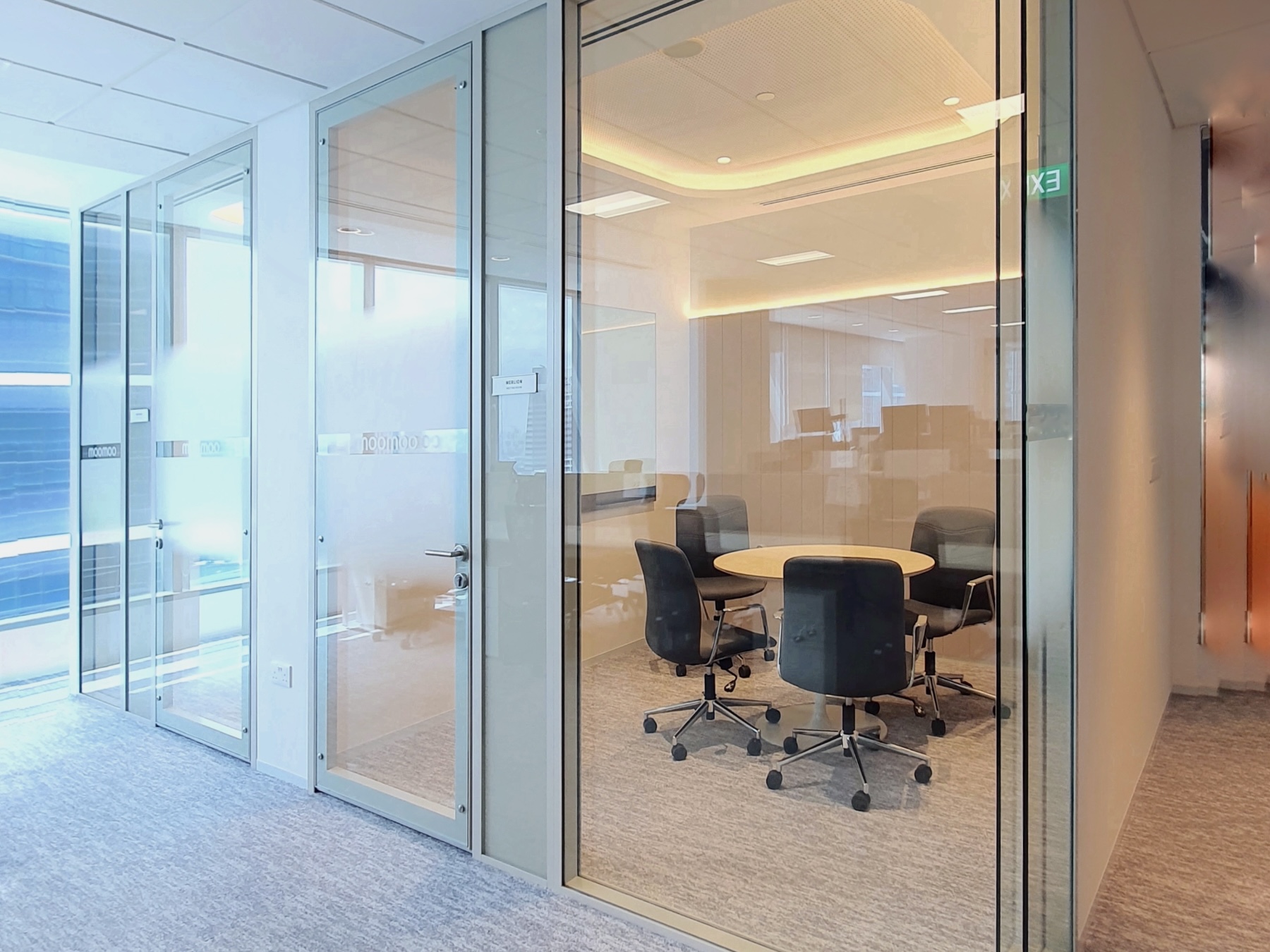 Modern Beige Framed Glass Panels With Acoustic Features
