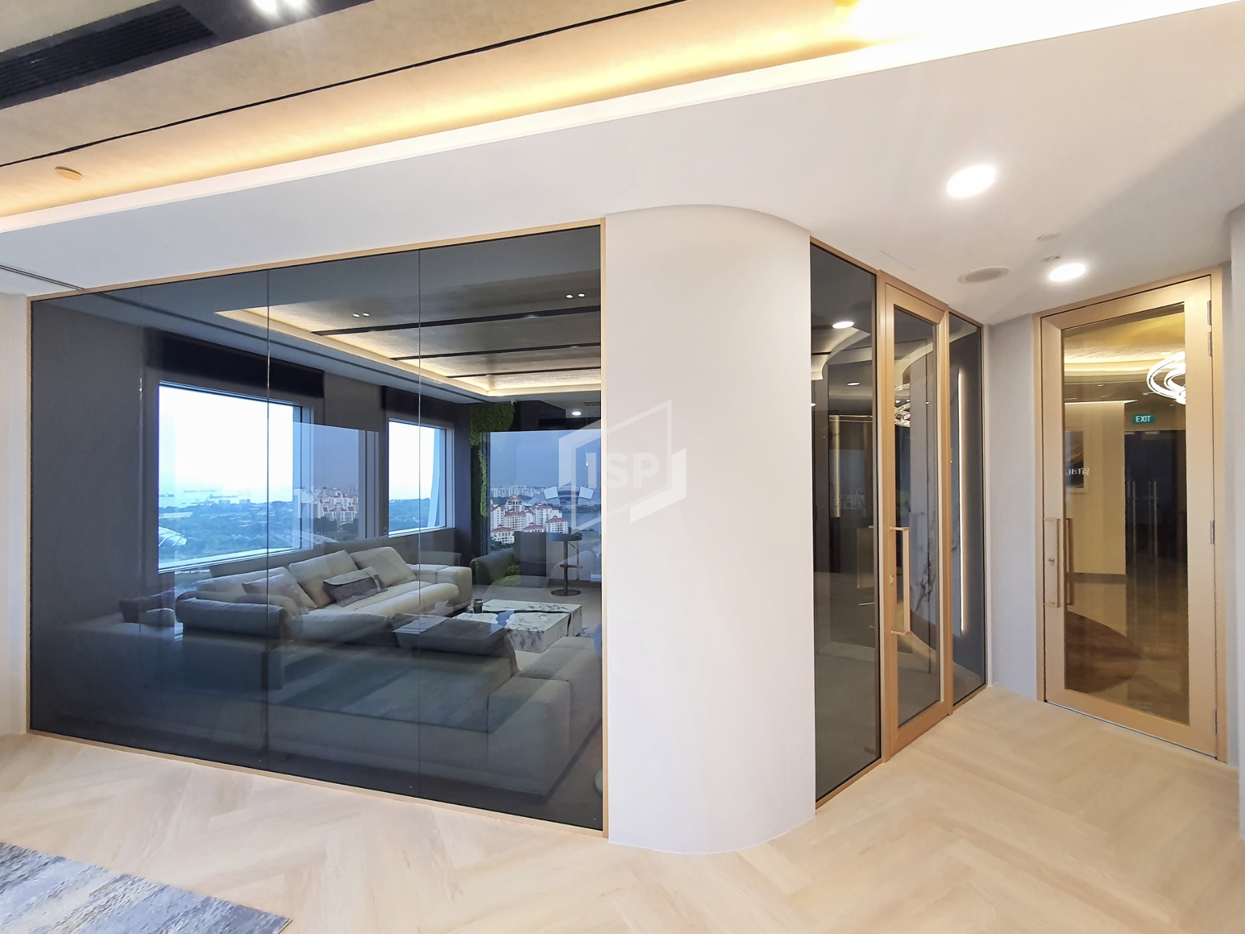 Office Partition Wall with Gold Partition Frame