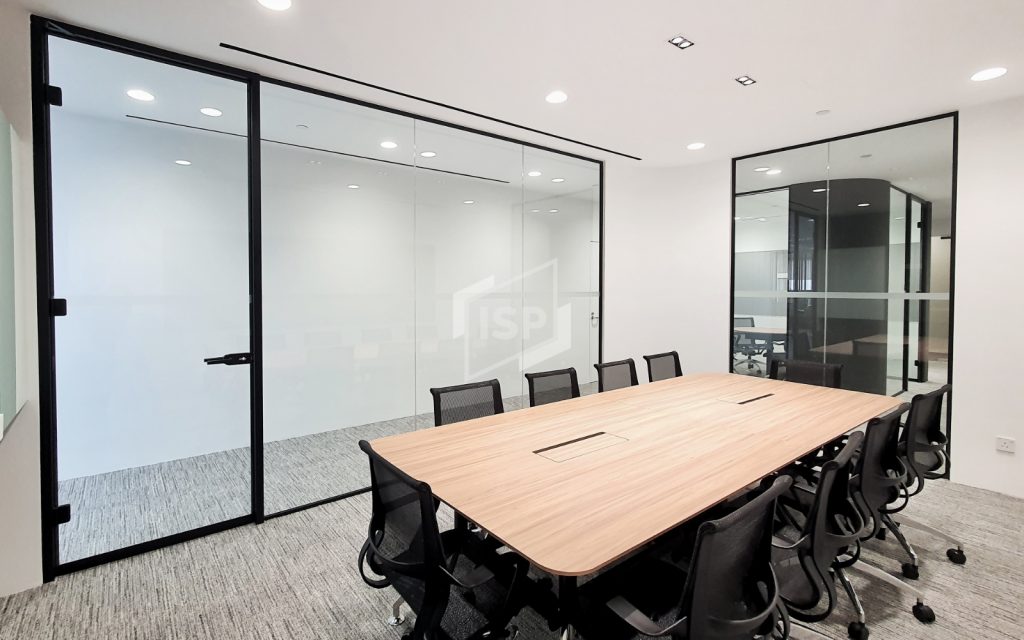 Acoustic Glass Partition for Workspaces Single Glazed Glass Partition