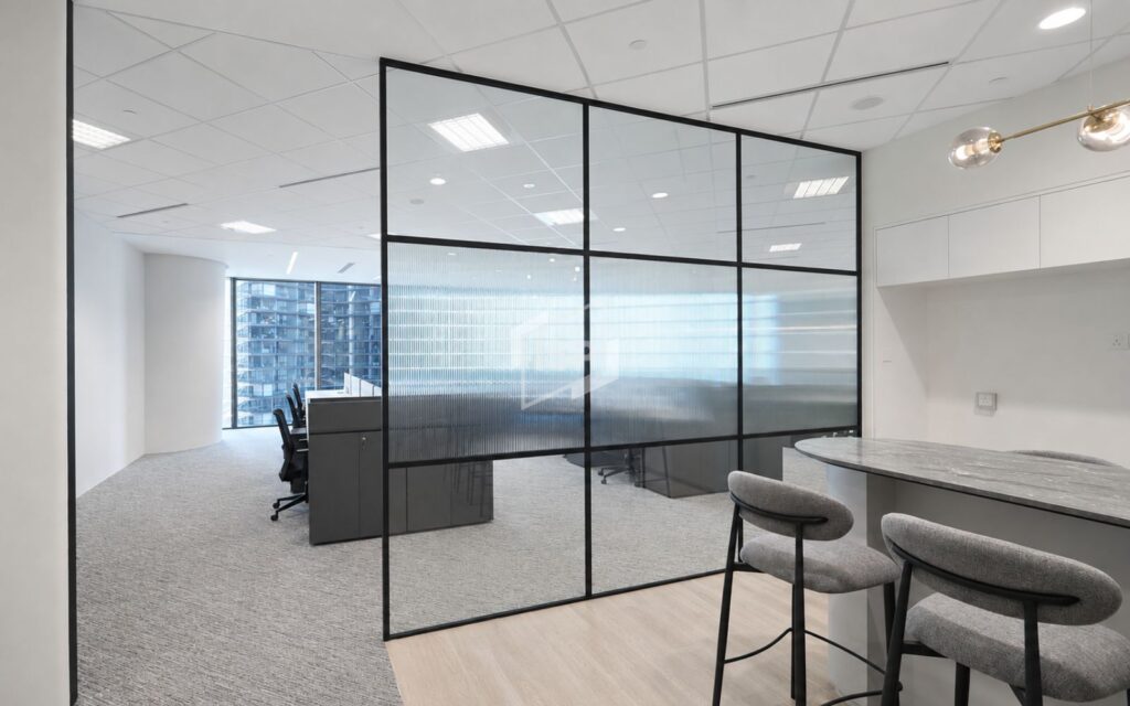 Reeded Glass Office Partition