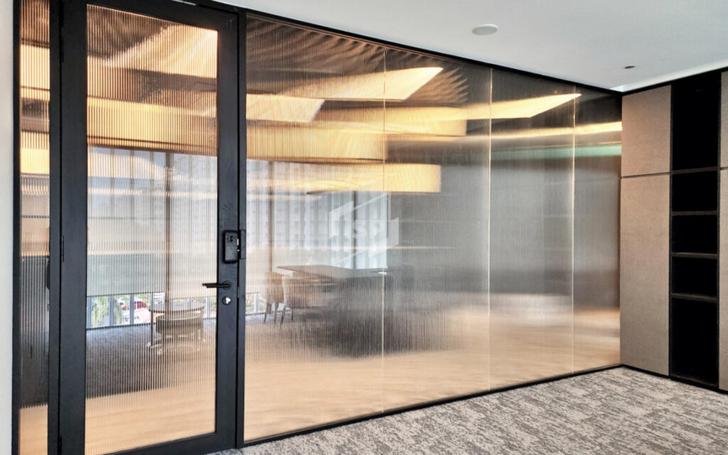 Reeded and Fluted Glass Design for Office
