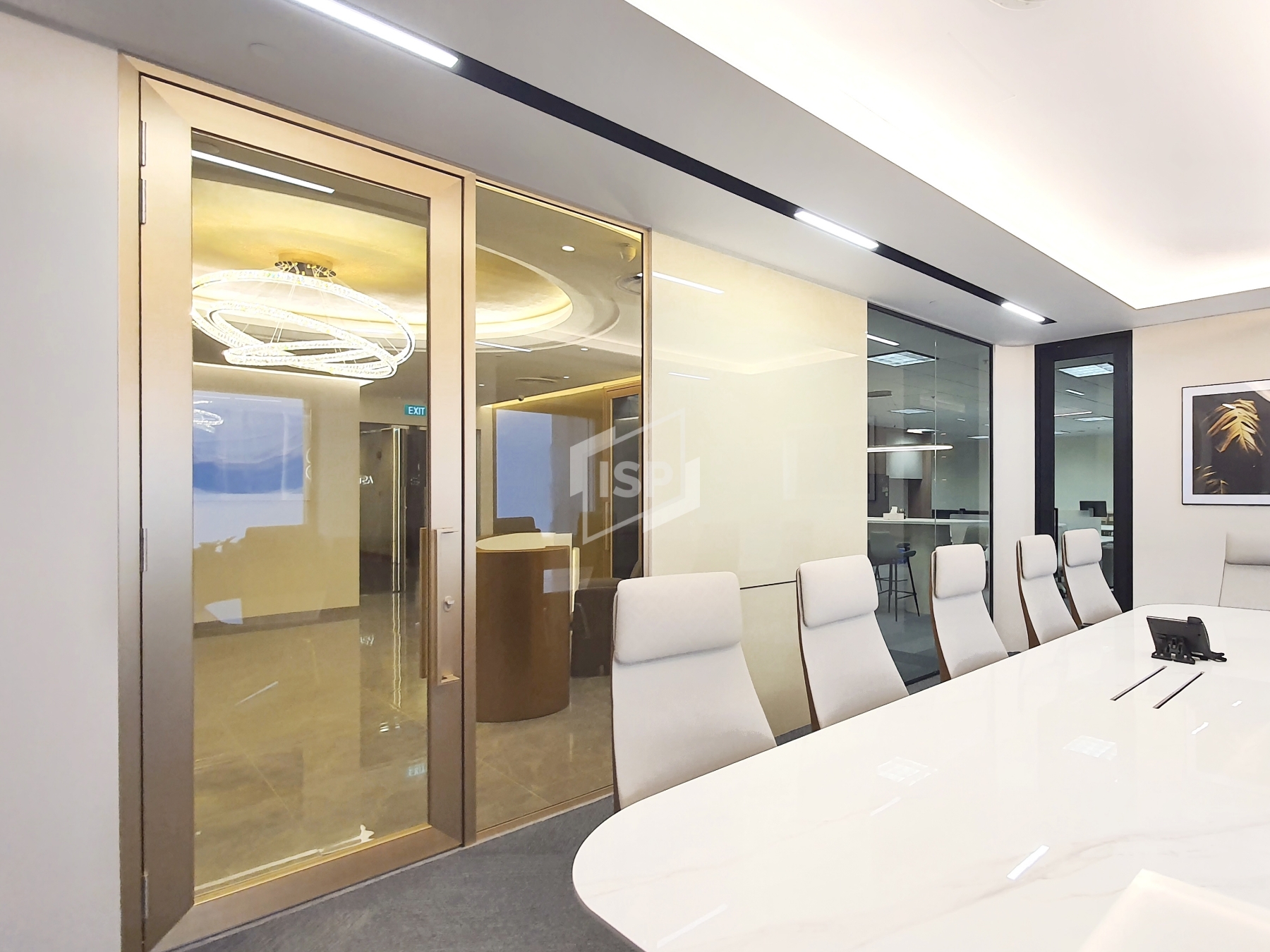 SOLO Framed Door with Gold Partition Frame