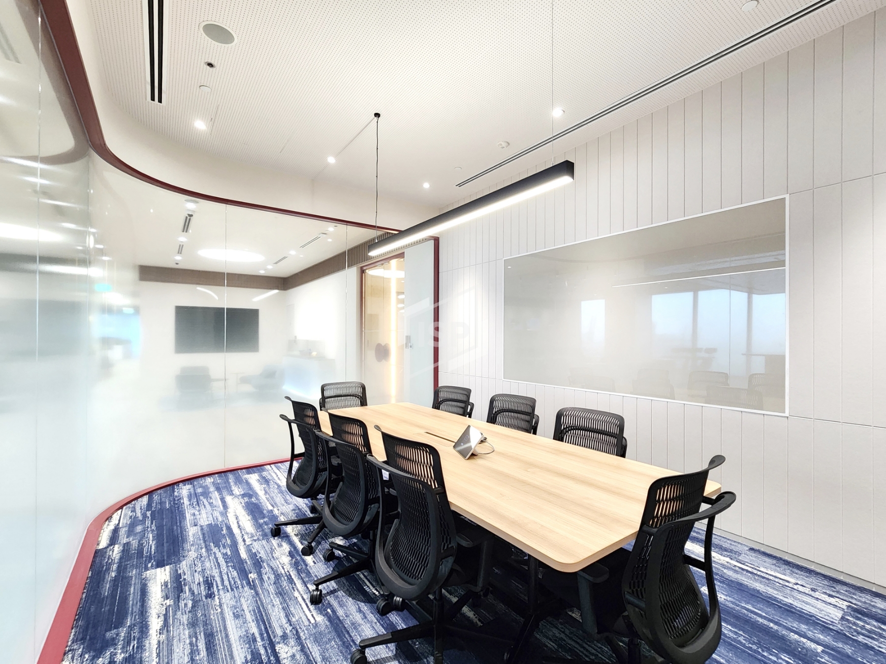 Single Glazed Curve Glass Glass Partition Wall